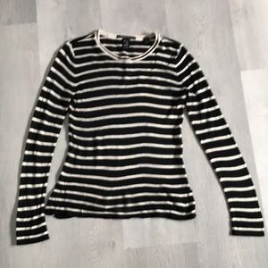 SCOTCH SODA WOOL SWEATER BLACK IVORY LONG SLEEVE CREW 2